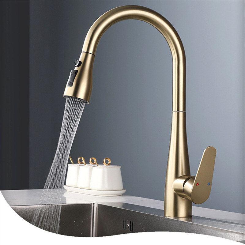 Kitchen Appliances Australia - Rubinetto da Cucina Estraibile Oro Spazzolato